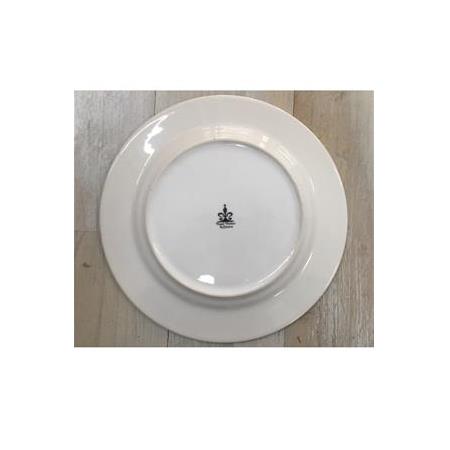 Mona 6 Kişilik Siyah Desenli Porselen Pasta Tatlı Tabağı Seti - 20cm