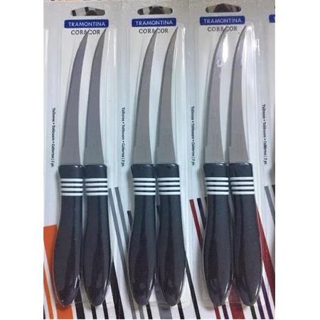 Tramontina 6 Adet Tırtıklı Uzun Kıvrık Mutfak Bıçağı - Siyah