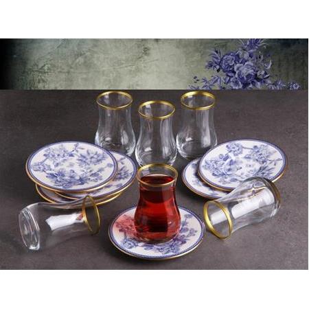25 Parça Seramik Pasta Çay Servis Sunum Tabağı Takımı Seti