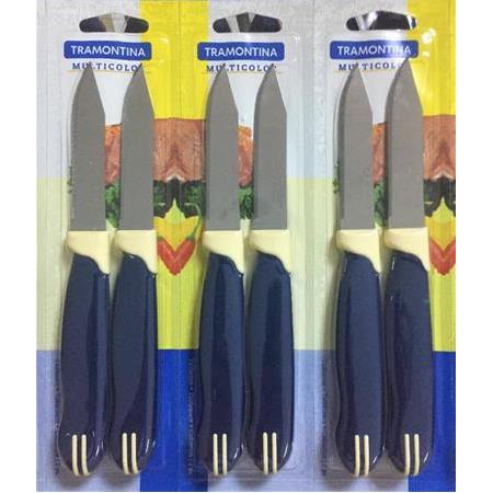 Tramontina 6 Adet Tırtıklı Kısa Meyve Soyma Bıçağı - Lacivert