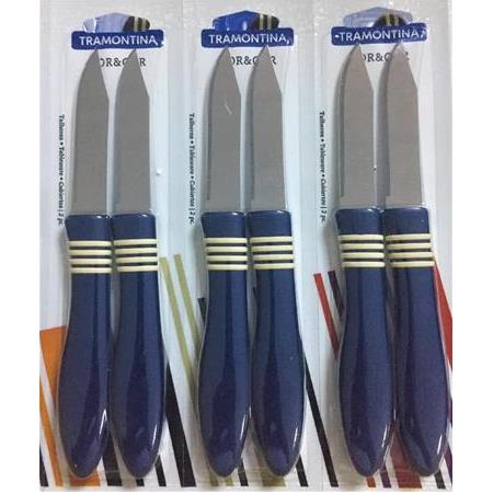 Tramontina 6 Adet Tırtıklı Kısa Meyve Soyma Bıçağı - Lacivert