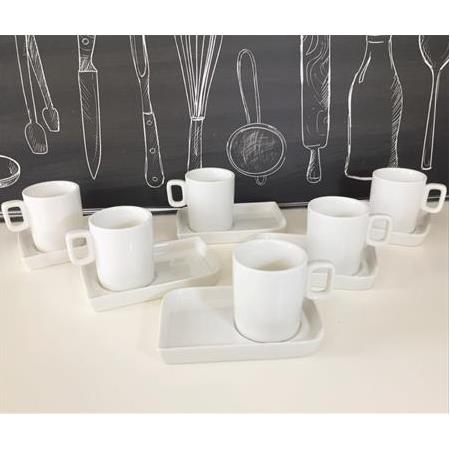 6 Kişilik Porselen Sunumlu Kahve Fincanı Fincan Takımı Seti