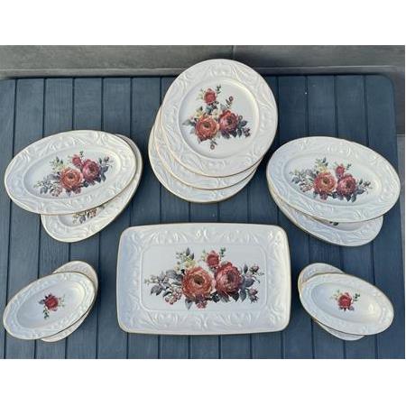 Rose 15 Parça 6 Kişilik Seramik Kahvaltı Pasta Sunum Tabağı Takımı Seti