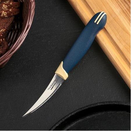 Tramontina 2 Adet Lazer Tırtıklı Kısa Kıvrık Soyma Bıçağı - Lacivert