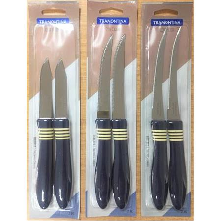Tramontina 6 Adet 3 Boy Çok Amaçlı Tırtıklı Mutfak Bıçağı Seti - Yeni Lacivert