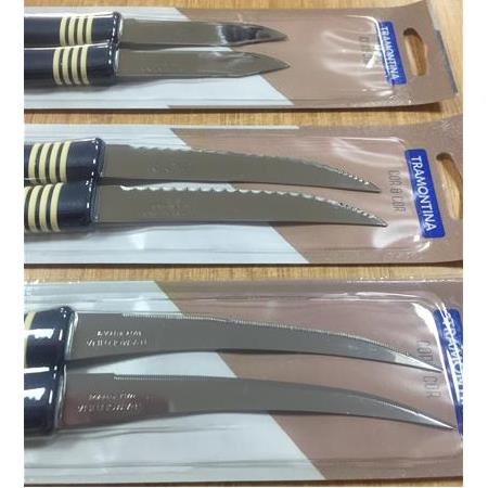 Tramontina 6 Adet 3 Boy Çok Amaçlı Tırtıklı Mutfak Bıçağı Seti - Yeni Lacivert