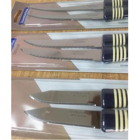 Tramontina 6 Adet 3 Boy Çok Amaçlı Tırtıklı Mutfak Bıçağı Seti - Yeni Lacivert