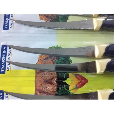 Tramontina 6 Adet Tırtıklı Kıvrık Mutfak Bıçağı - Lacivert