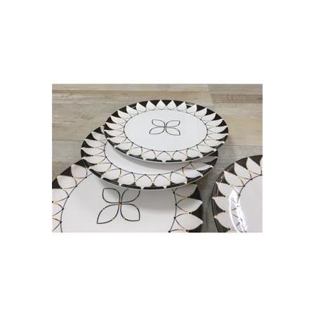 Black Drops 6 Kişilik 26cm Seramik Servis Sunum Tabağı Seti